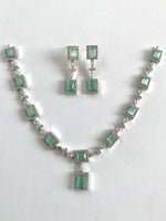 Load image into Gallery viewer, Mint Brick Diamond Necklace Set
