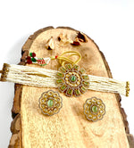 Load image into Gallery viewer, Minty Earth Pearl Diamond Kundan Choker Necklace Set