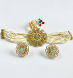 Load image into Gallery viewer, Minty Earth Pearl Diamond Kundan Choker Necklace Set