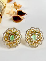 Load image into Gallery viewer, Minty Earth Pearl Diamond Kundan Choker Necklace Set