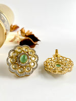 Load image into Gallery viewer, Minty Earth Pearl Diamond Kundan Choker Necklace Set