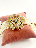 Load image into Gallery viewer, Minty Earth Pearl Diamond Kundan Choker Necklace Set