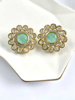 Load image into Gallery viewer, Minty Moon Day Kundan Pearl Diamond Choker Necklace Set