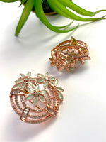 Load image into Gallery viewer, Moon In A Mint Diamond Earrings