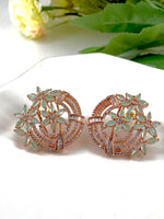 Load image into Gallery viewer, Moon In A Mint Diamond Earrings