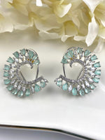 Load image into Gallery viewer, Moving Into Mint White Diamond Earrings