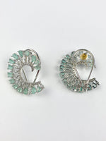 Load image into Gallery viewer, Moving Into Mint White Diamond Earrings