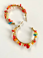 Load image into Gallery viewer, Multiple Beads Loop Earrings