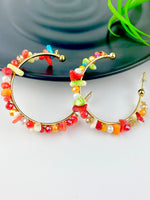 Load image into Gallery viewer, Multiple Beads Loop Earrings