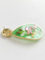 Load image into Gallery viewer, Multiple Coloured Green Base Drop Earrings