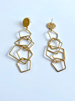 Load image into Gallery viewer, Multiple Hexagonal Rings Earrings