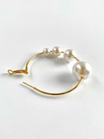 Load image into Gallery viewer, Multiple Sized Pearl Loop Earrings