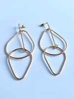 Load image into Gallery viewer, Multishaped Long Rose Gold Earrings