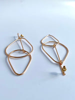 Load image into Gallery viewer, Multishaped Long Rose Gold Earrings