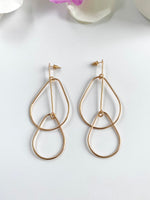 Load image into Gallery viewer, Multishaped Long Rose Gold Earrings