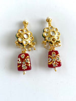 Load image into Gallery viewer, Navratna Charm Kundan Long Necklace Set