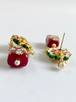 Load image into Gallery viewer, Navratna Charm Kundan Long Necklace Set