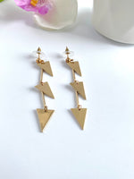 Load image into Gallery viewer, One After The Other Triangle Earrings