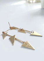 Load image into Gallery viewer, One After The Other Triangle Earrings