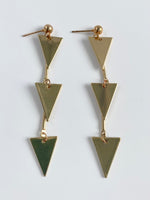 Load image into Gallery viewer, One After The Other Triangle Earrings