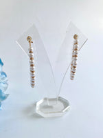 Load image into Gallery viewer, Pearl N Golden Loop Earrings