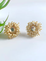 Load image into Gallery viewer, Pearl Shower White Kundan Earrings
