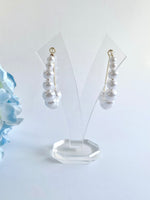 Load image into Gallery viewer, Pearl Studded Semicircle Earrings