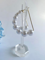 Load image into Gallery viewer, Pearl Studded Semicircle Earrings