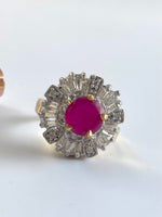 Load image into Gallery viewer, Pink Wife Over White Diamond Cocktail Ring