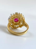 Load image into Gallery viewer, Pink Wife Over White Diamond Cocktail Ring