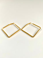 Load image into Gallery viewer, Rectangle Loop Earrings