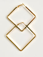 Load image into Gallery viewer, Rectangle Loop Earrings