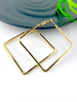 Load image into Gallery viewer, Rectangle Loop Earrings