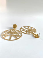 Load image into Gallery viewer, Round Evil Eye Golden Earrings