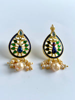 Load image into Gallery viewer, Royal Blue Peacock Kundan Choker Set