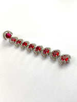 Load image into Gallery viewer, Ruby Moon In White Diamond Dangler Earrings