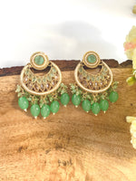 Load image into Gallery viewer, Season Of Mint Polki & Pearl Earrings
