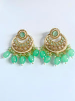 Load image into Gallery viewer, Season Of Mint Polki & Pearl Earrings