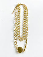Load image into Gallery viewer, Solid Circle Drop Double Layered Necklace