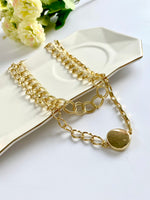 Load image into Gallery viewer, Solid Circle Drop Double Layered Necklace