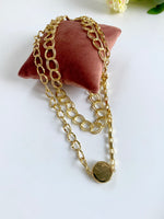 Load image into Gallery viewer, Solid Circle Drop Double Layered Necklace