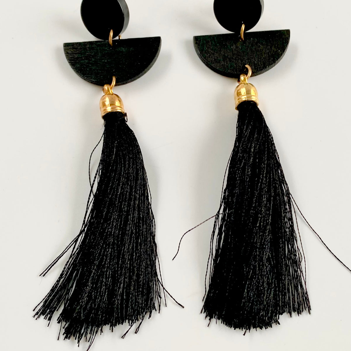 Statement Black Long Earrings  Julars Co.