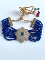 Load image into Gallery viewer, Studded Blue Galaxy Diamond Choker Necklace Set