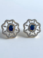 Load image into Gallery viewer, Studded Blue Galaxy Diamond Choker Necklace Set