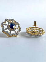 Load image into Gallery viewer, Studded Blue Galaxy Diamond Choker Necklace Set