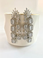 Load image into Gallery viewer, Studded Grey Sky Double Layered Diamond Necklace Set