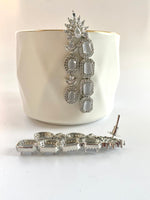 Load image into Gallery viewer, Studded Grey Sky Double Layered Diamond Necklace Set