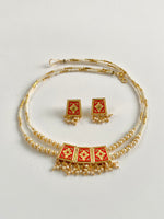 Load image into Gallery viewer, Super 3 Elements Twin Pearl Necklace Set- Green & Red