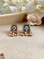 Load image into Gallery viewer, Super 5 Elements Twin Pearl Necklace Set- Maroon & Sky Blue