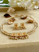 Load image into Gallery viewer, Super 3 Elements Twin Pearl Necklace Set- Maroon & Orange